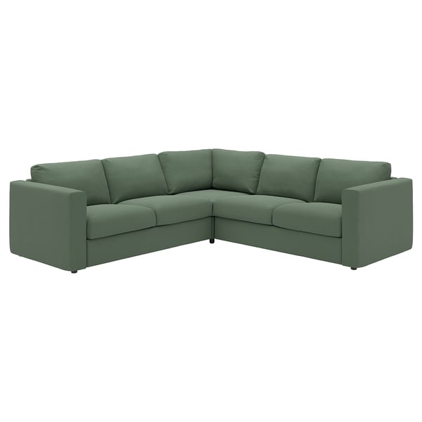 VIMLE Corner sofa, 4-seat, Knäbäck grey-green