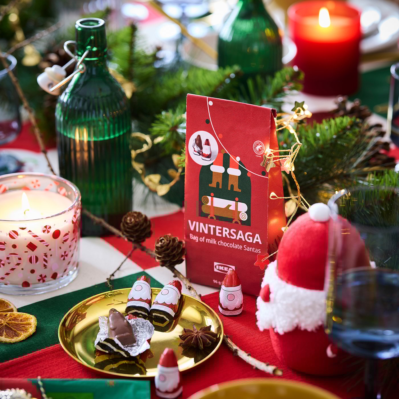 VINTERSAGA bag of Chocolate Santas, Rainforest Alliance Certified