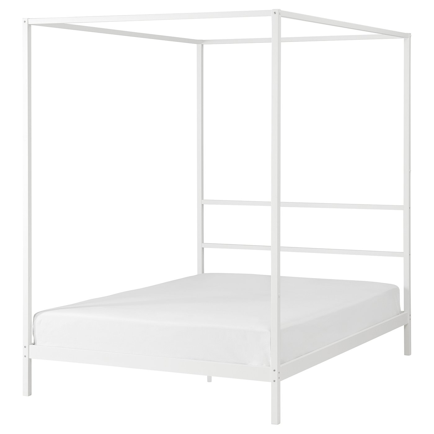 VITARNA four-poster bed frame, white Luröy/Skådis black, 140x200