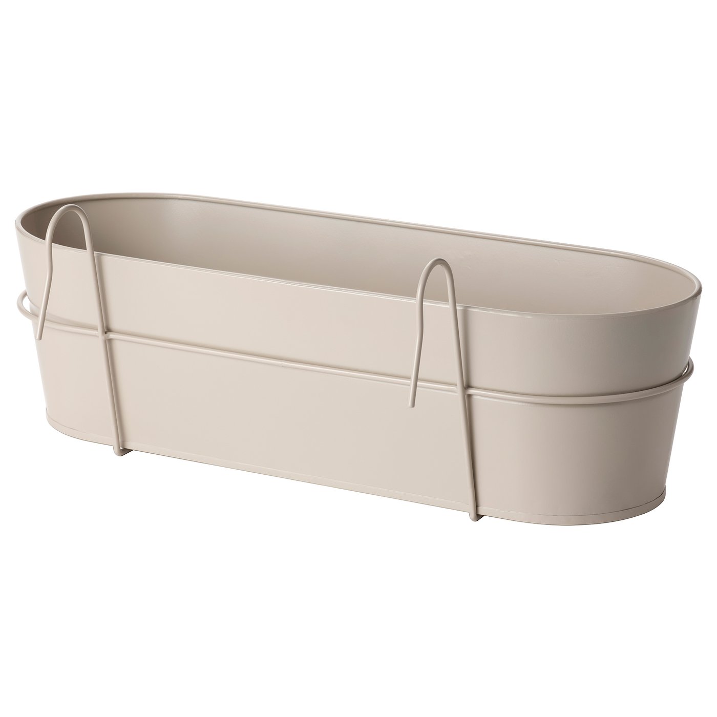 VITLÖK Flower box with holder, in/outdoor beige, 56x20 cm IKEA