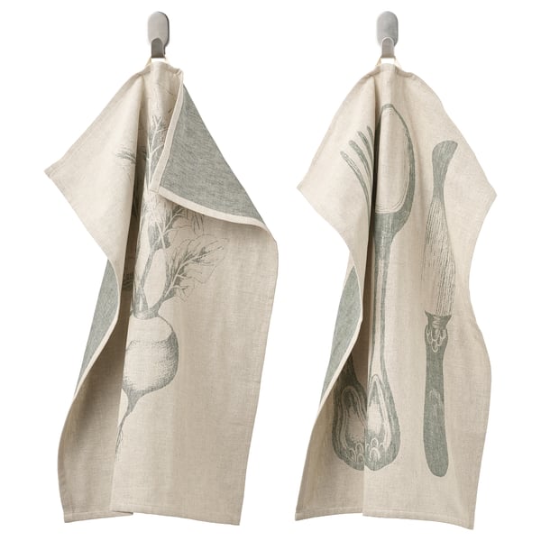 Tea towel, VITNOPPA, patterned, 45x60 cm IKEA