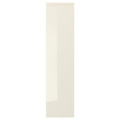 VOXTORP: beige glossy cabinet door, sleek design, easy-clean surface.