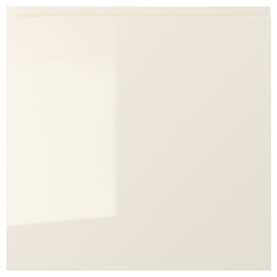 VOXTORP beige gloss kitchen door, modern design, integrated handles, easy clean, high pressure laminate