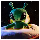 AFTONSPARV Pluchen speelgoed, alien/groen, 34 cm