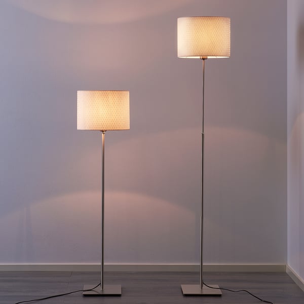 Alang Staande Lamp Vernikkeld Wit Ikea