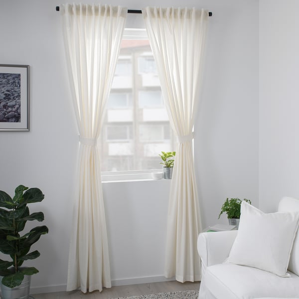 amilde gordijnen met embrasse 1 paar wit 145x300 cm ikea