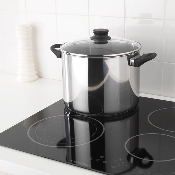 ANNONS Pan met deksel glas, roestvrij staal IKEA