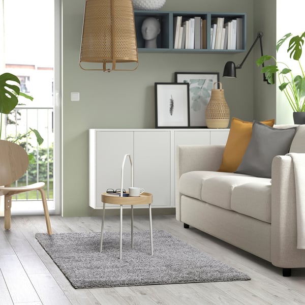 ÄRENDE Vloerkleed, hoogpolig, grijs, 120x180 cm