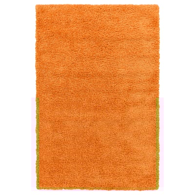 Arende: oranje vloerkleed, dikpolig, zacht, rechthoekig, effen.