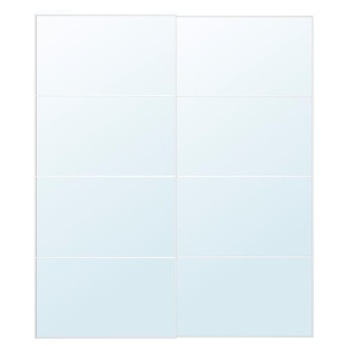 Paneel spiegel set in strakke aluminium lijst. Modern veiligheidsglas voor wandmontage. Perfect voor compacte ruimtes.