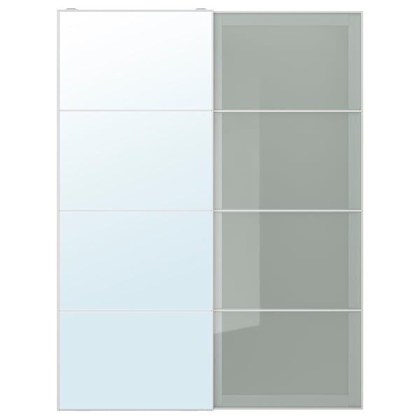 Auli Sekken Schuifdeur Set Van 2 Spiegelglas Frosted Glas 150x201 Cm Ikea