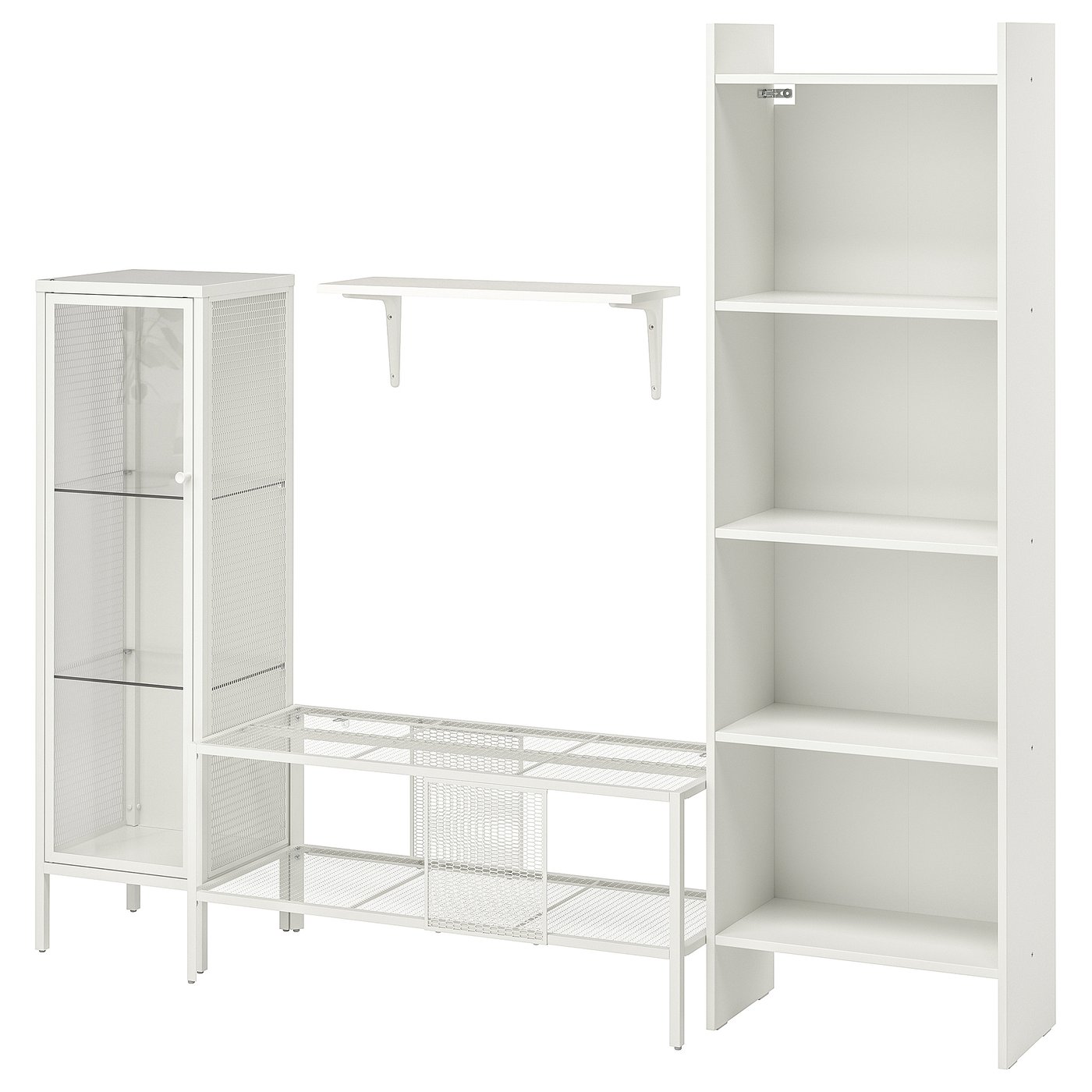 BAGGEBO Tv-meubel, combi metaal/wit 174x35x160 cm