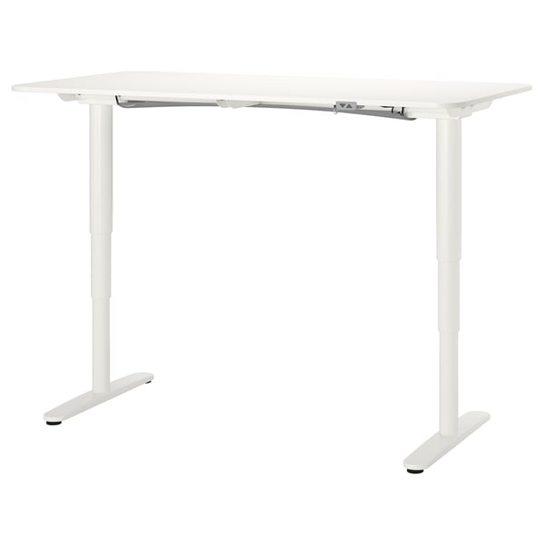 Bekant Bureau Zit Sta Wit 160x80 Cm Ikea