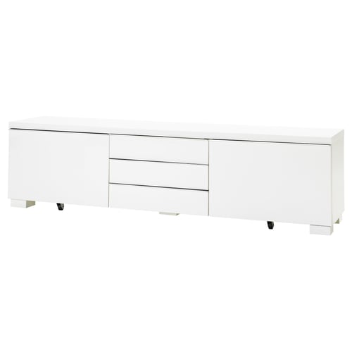 Besta Burs Tv Meubel Hoogglans Wit 180x41x49 Cm Ikea