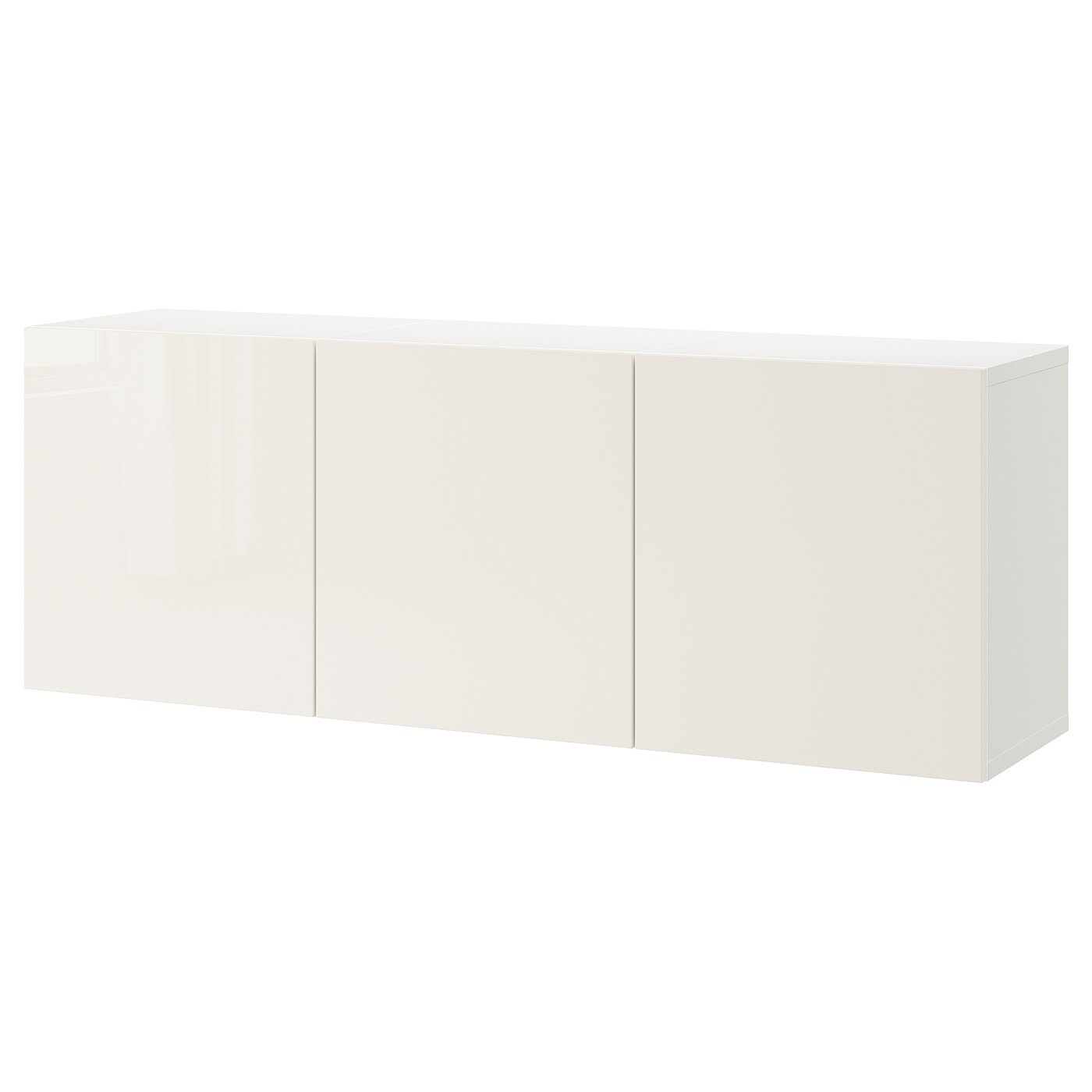 BESTÅ Kastcombinatie wand wit/Selsviken hoogglans/wit 180x42x64 cm