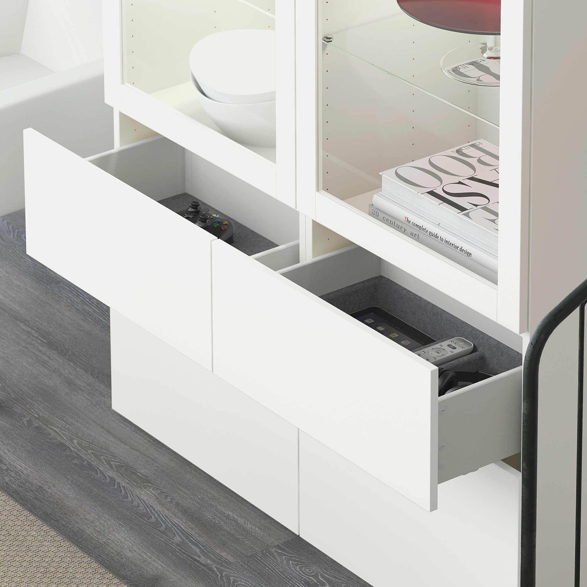 BESTÅ met glazen deuren Lappviken, Sindvik wit