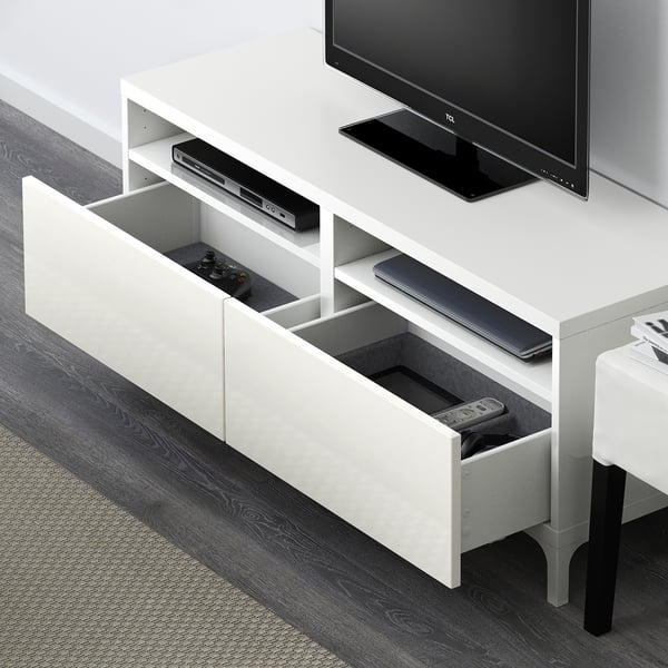 Besta Tv Meubel Met Lades Wit Selsviken Hoogglans Wit Lees Meer Ikea