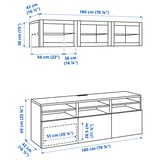 Illustratie met afmetingen voor het product: BESTÅ.