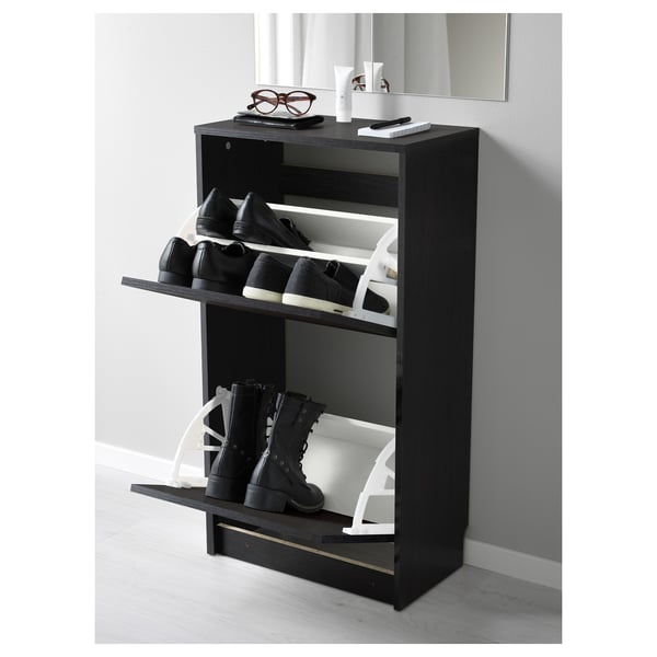 Bissa Schoenenkast 2 Vakken Zwart Bruin 49x93 Cm Ikea