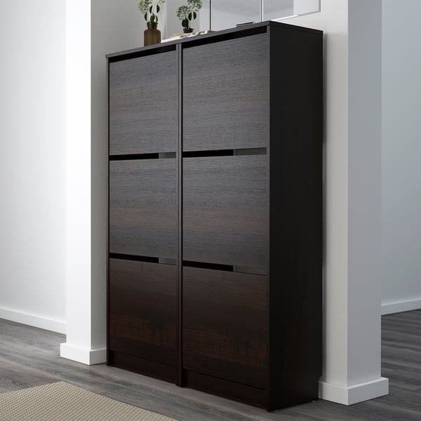 Bissa Schoenenkast 3 Vakken Zwart Bruin 49x135 Cm Ikea