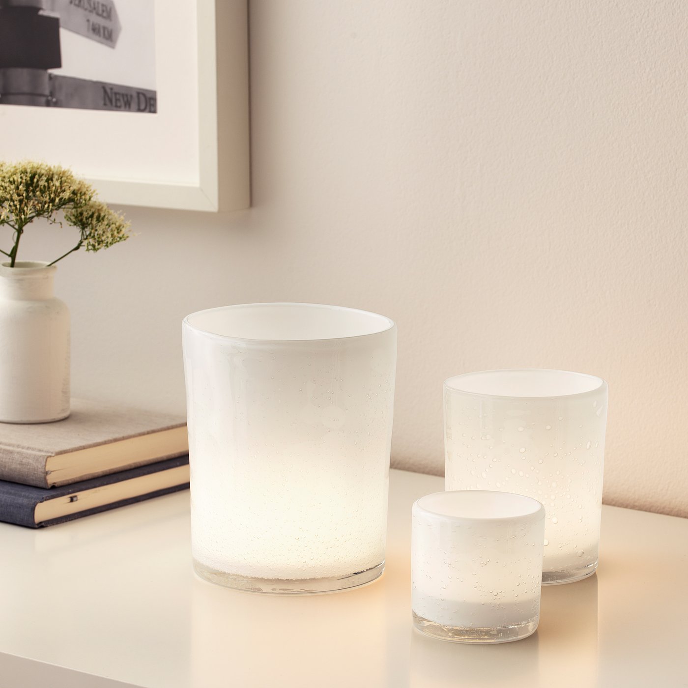 BLÄNDANDE Kandelaar set van 3, wit IKEA