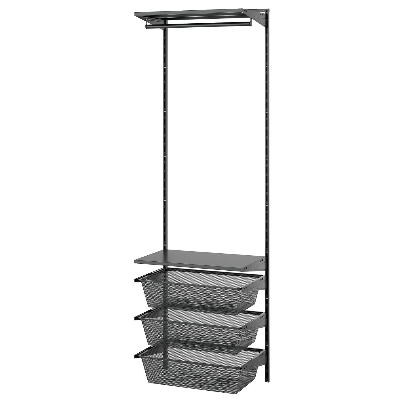 BOAXEL Kledingkastcombinatie antraciet/metaal 62x40x201 cm