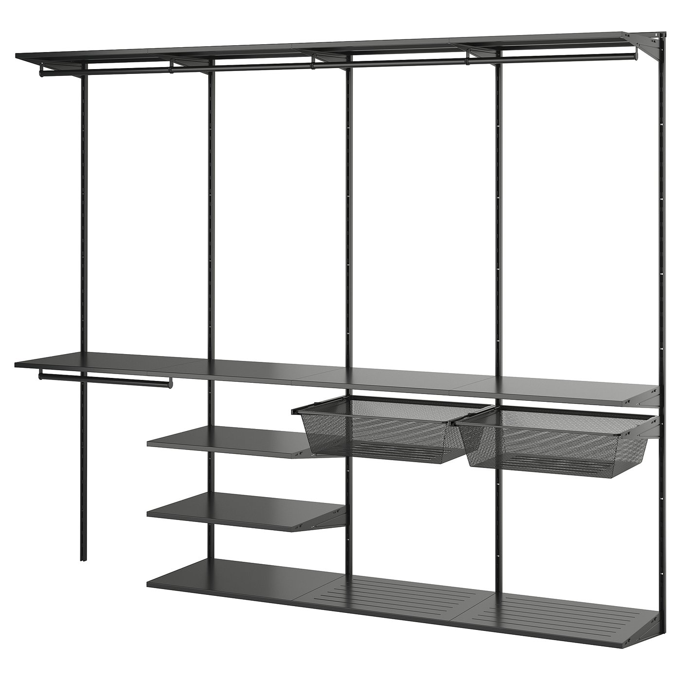 BOAXEL Kledingkastcombinatie antraciet 245x40x201 cm