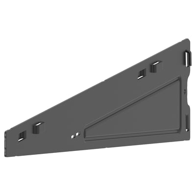 Een donkergrijze BOAXEL opbergbeugel met een strak, functioneel ontwerp, gemaakt van gepoedercoat staal.