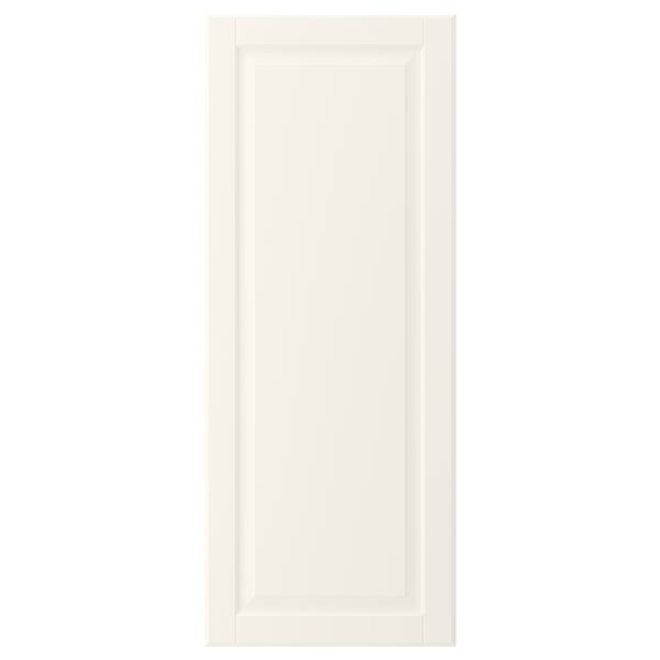 Gebroken witte kastdeur met afgeschuinde rand, vezelplaat, traditionele stijl.