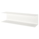Een witte BOTKYRKA wandplank, rechthoekig, gemaakt van staal met epoxycoating, ideaal voor het organiseren en neerzetten van keukens.