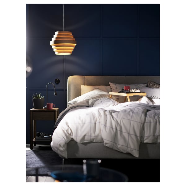 BREDVECKLARE Dekbedovertrek en kussensloop, wit blauw/ruit, 140x200/60x70 cm