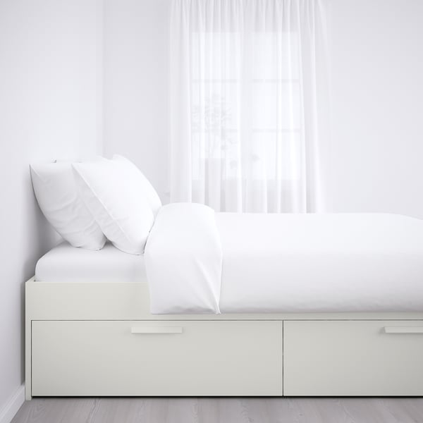 Wallpaper Brimnes Bedframe Met Opberglades Wit 160x200 Cm Ikea For iPhone