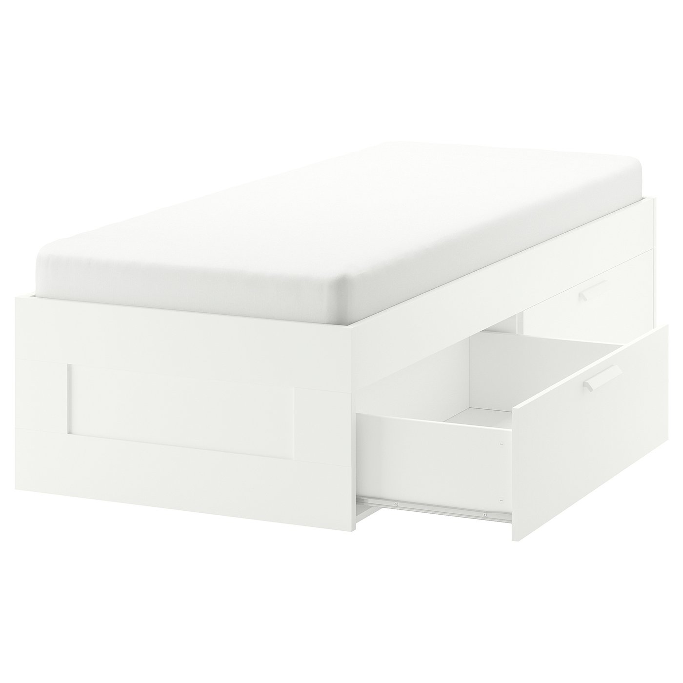 BRIMNES Bedframe met opberglades wit 90x200 cm