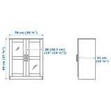 BRIMNES Kast met deuren, glas/zwart, 78x95 cm