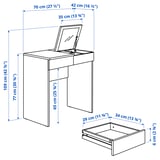 Illustratie met afmetingen voor het product: BRIMNES.