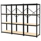 Optie: Zwarte BROR opbergplanken, stevig metalen frame met houten planken.