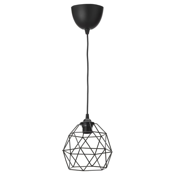 BRUNSTA / HAVSDJUP Hanglamp, zwart, 20 cm