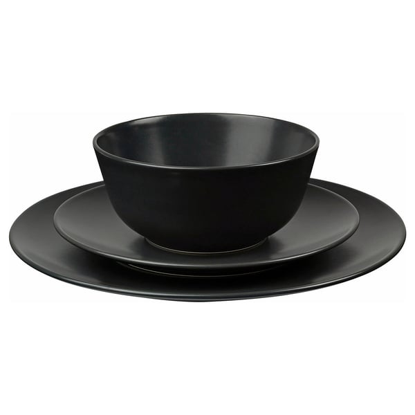dinera servies 18 delig donkergrijs ikea