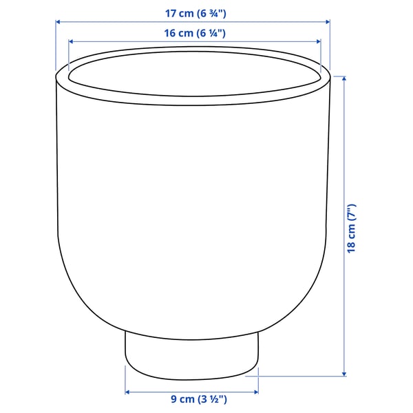 DRÖMSK Sierpot, binnen/buiten antraciet, 15 cm IKEA