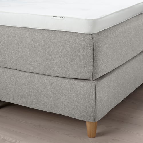 DUNVIK boxspring, Vågstranda stevig/Tustna Gunnared beige, 140x200 cm