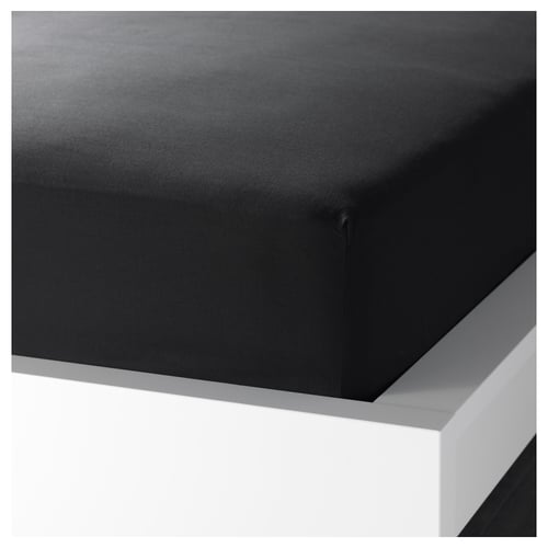 DVALA Hoeslaken, zwart, 180x200 cm IKEA