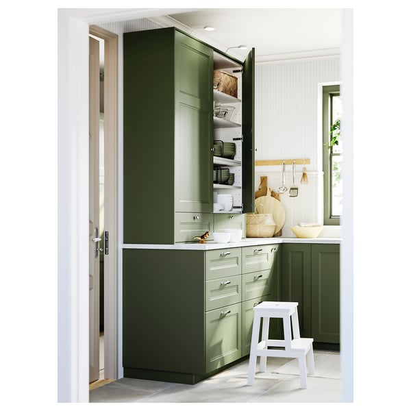 EKBACKEN Werkblad, wit levendig marmer/lam/laminaat, 186x2.8 cm