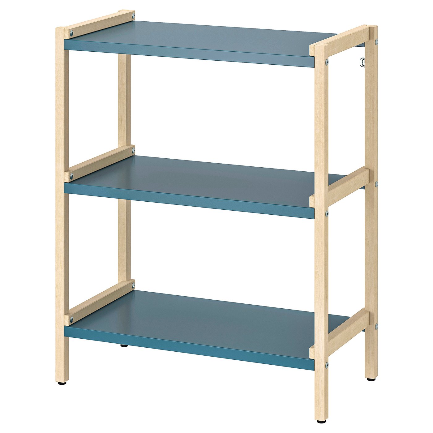 EKENABBEN Open element met planken espenhout/blauw 70x34x86 cm