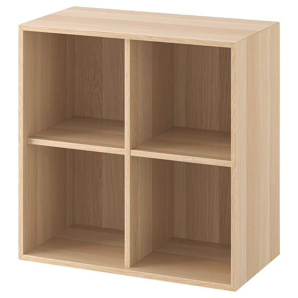Eket Open Kast Met 4 Vakken Wandmontage Wit Gelazuurd Eikeneffect Ikea