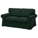 Donkergroene EKTORP loveseat. Comfortabele, opgerolde armleuningen, afneembare hoes.
