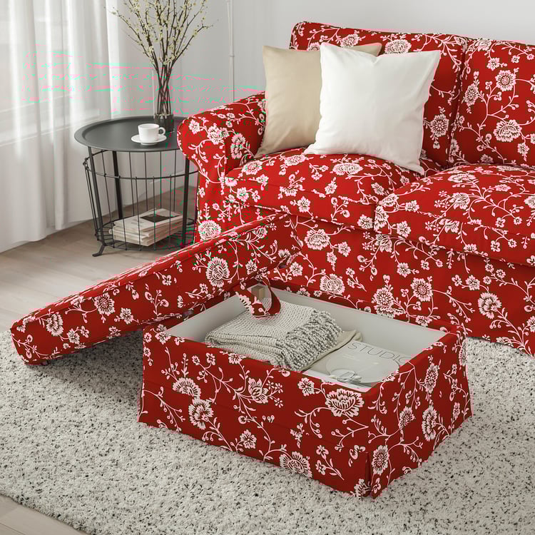 EKTORP voetenbank, Virestad rood/wit IKEA