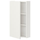 Een witte wandkast met twee planken uit de ikeas ENHET serie, ontworpen voor het opbergen in keuken, bad of wasgoed.