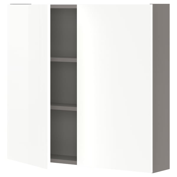 Witte ENHET wandkast met 2 planken.