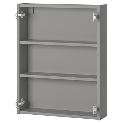 Grijze ENHET minimalistische wandkast met 2 open planken voor opslag.
