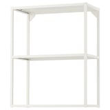 Wit metalen ENHET kast, 2 open planken, staal met poedercoating, modern design voor keuken, bad, wasruimte.